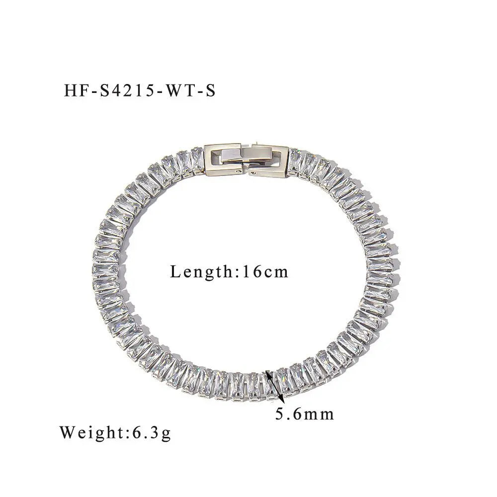 Stainless steel color zircon tennis chain - Blade & Thread