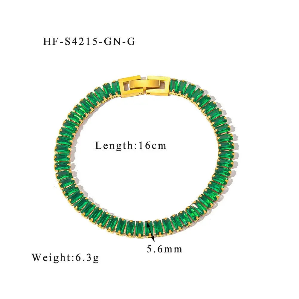Stainless steel color zircon tennis chain - Blade & Thread