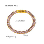 Stainless steel color zircon tennis chain nowadaysfashion