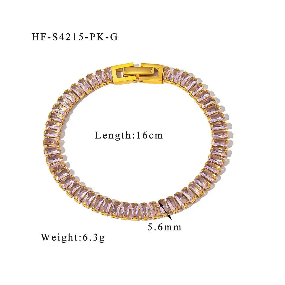 Stainless steel color zircon tennis chain - Blade & Thread