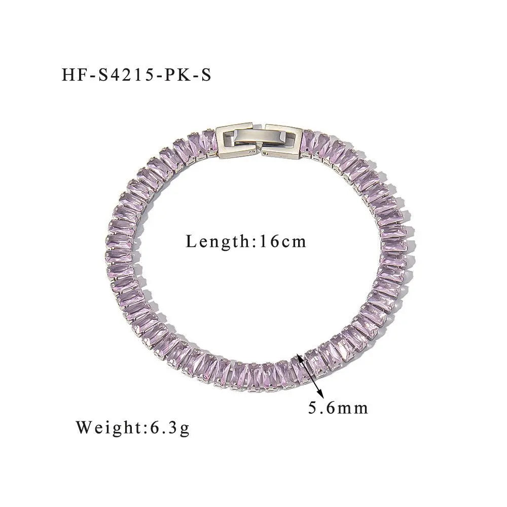 Stainless steel color zircon tennis chain - Blade & Thread