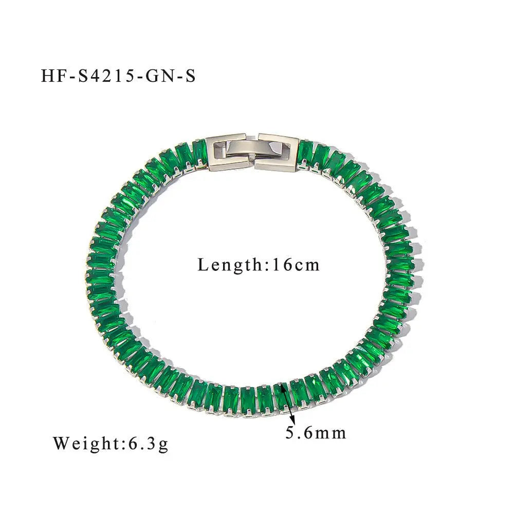 Stainless steel color zircon tennis chain - Blade & Thread