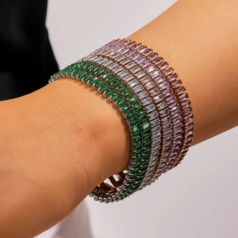 Stainless steel color zircon tennis chain - Blade & Thread