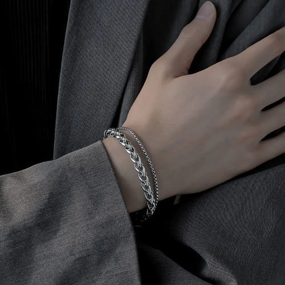 Stainless steel combination bracelet - Blade & Thread