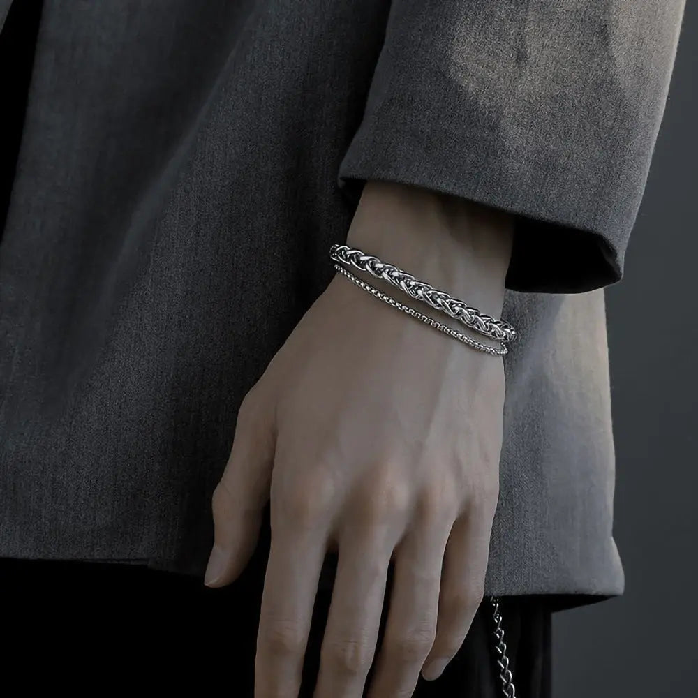 Stainless steel combination bracelet - Blade & Thread