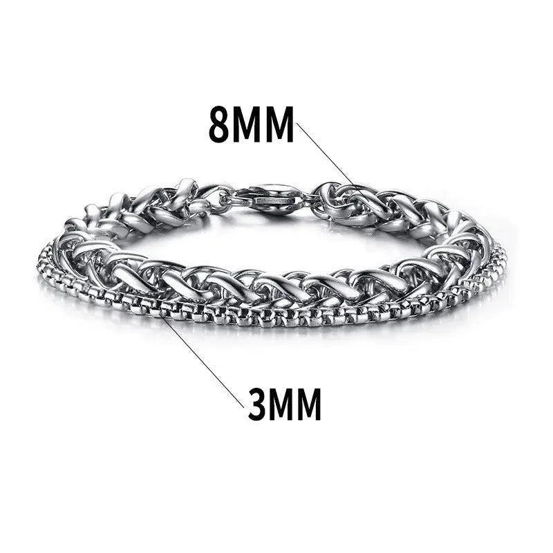 Stainless steel combination bracelet - Blade & Thread