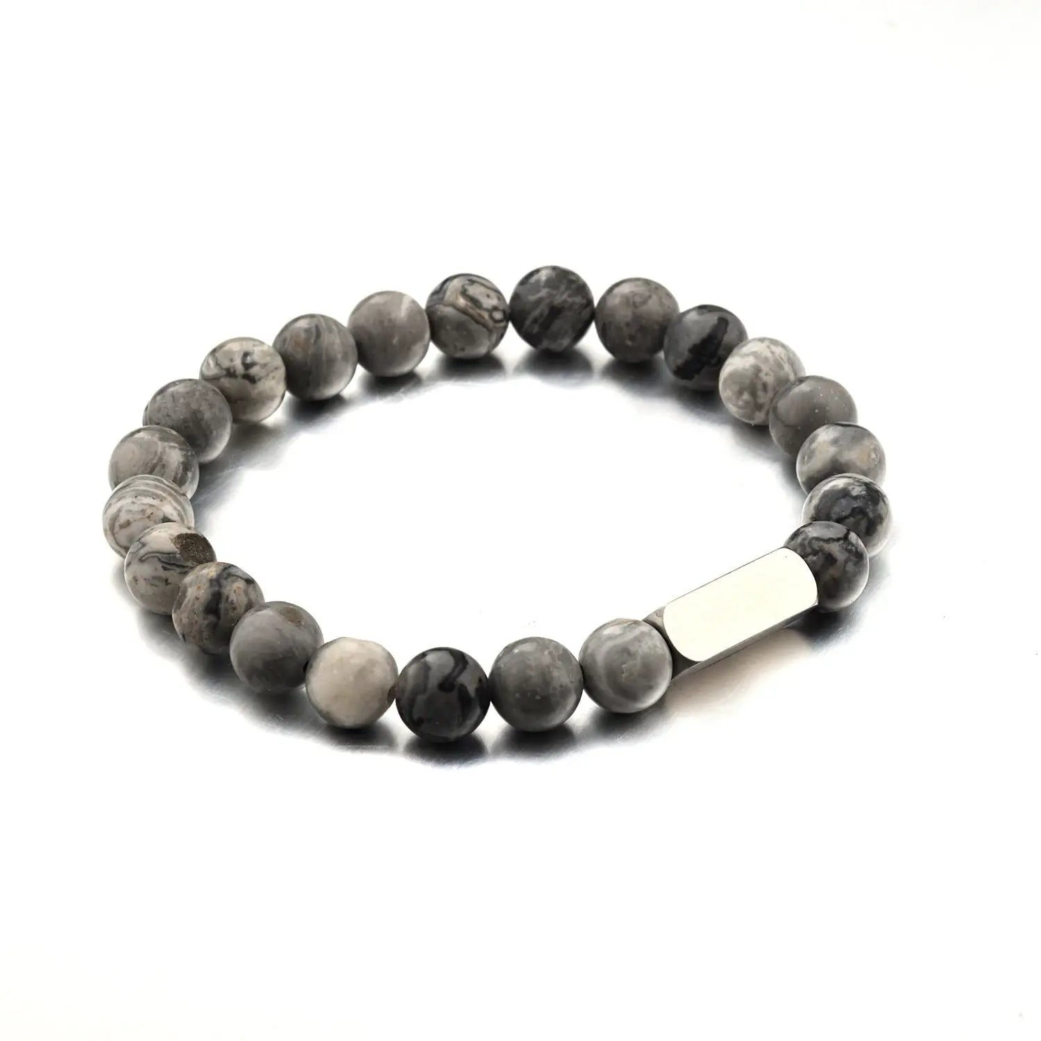 Stainless steel engraved beaded bracelet nowadaysfashion