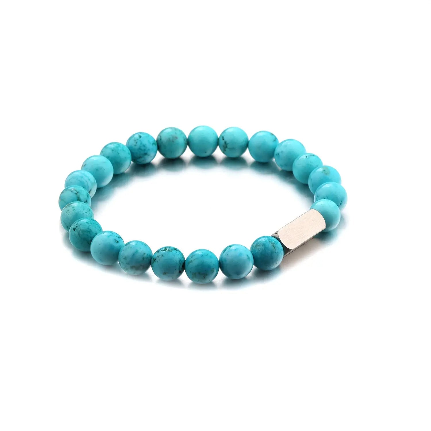 Stainless steel engraved beaded bracelet - Blade & Thread