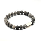 Stainless steel engraved beaded bracelet nowadaysfashion