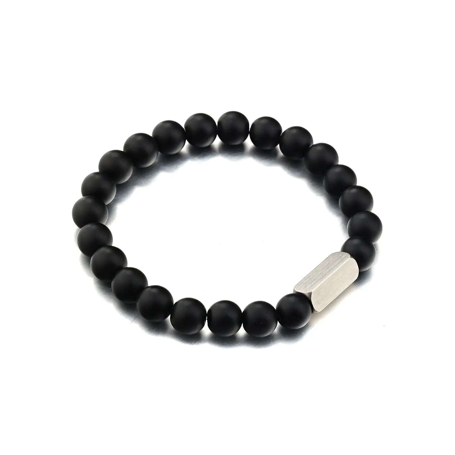 Stainless steel engraved beaded bracelet nowadaysfashion