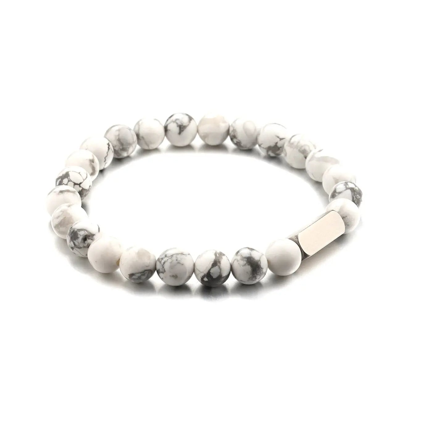 Stainless steel engraved beaded bracelet - Blade & Thread