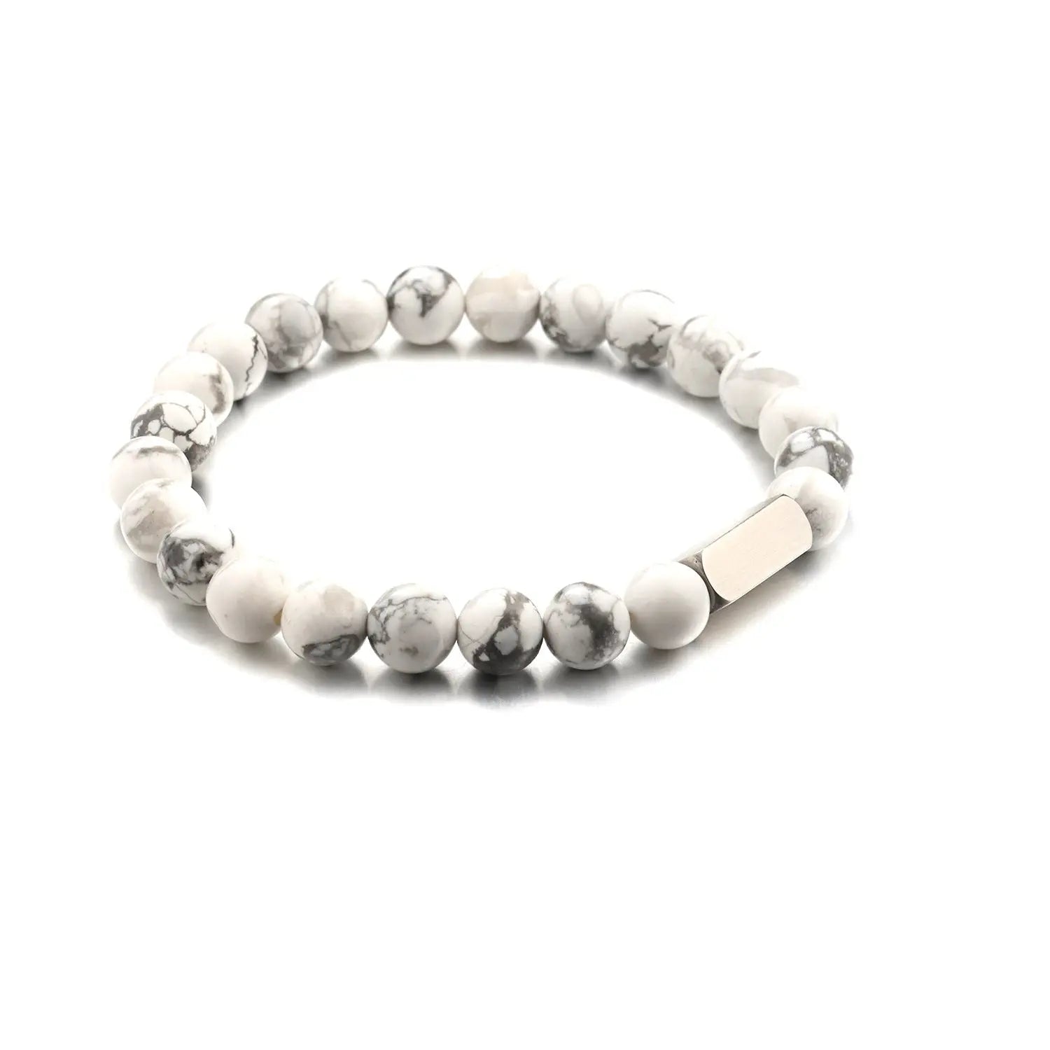 Stainless steel engraved beaded bracelet - Blade & Thread
