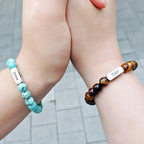 Stainless steel engraved beaded bracelet nowadaysfashion