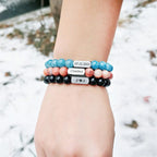 Stainless steel engraved beaded bracelet nowadaysfashion