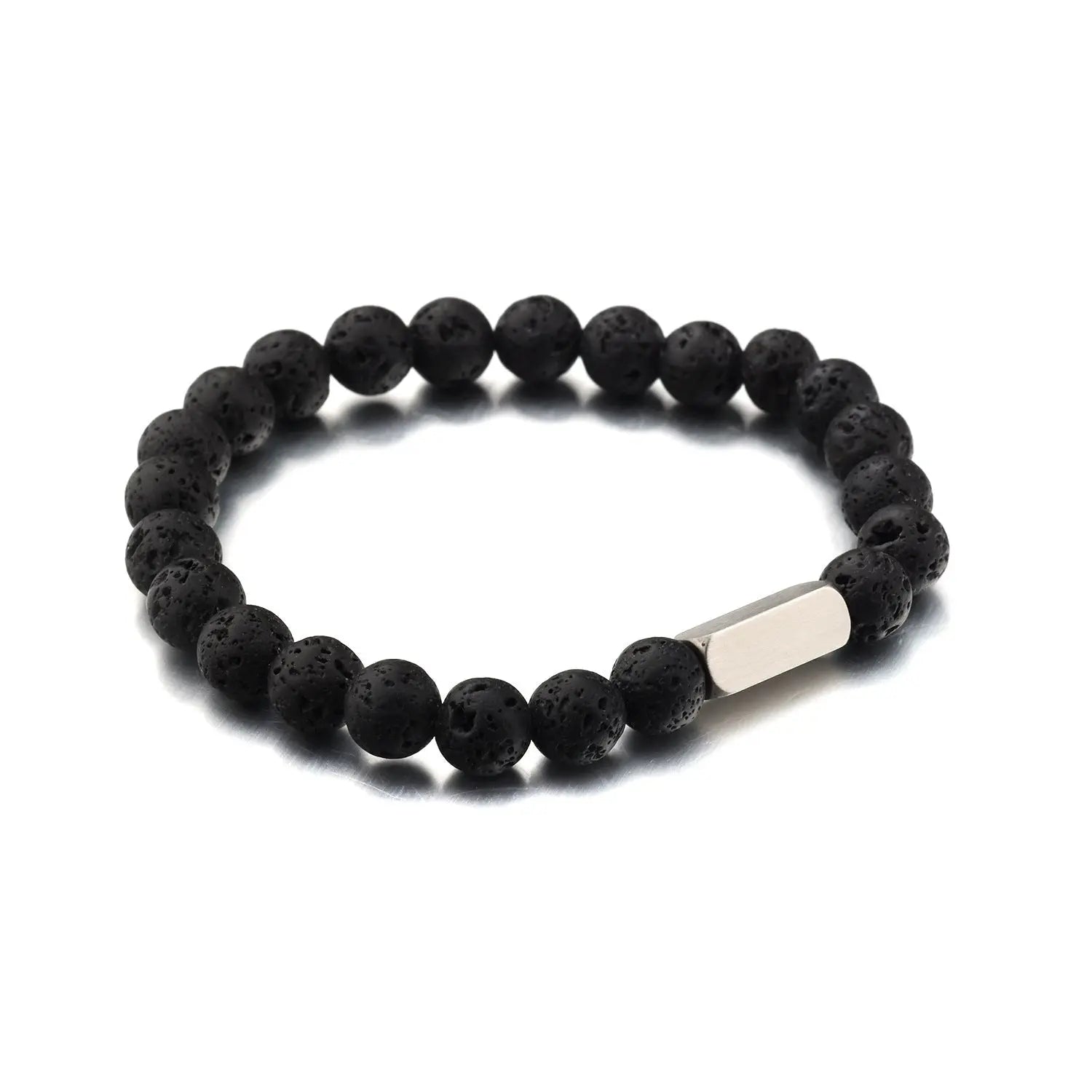 Stainless steel engraved beaded bracelet nowadaysfashion