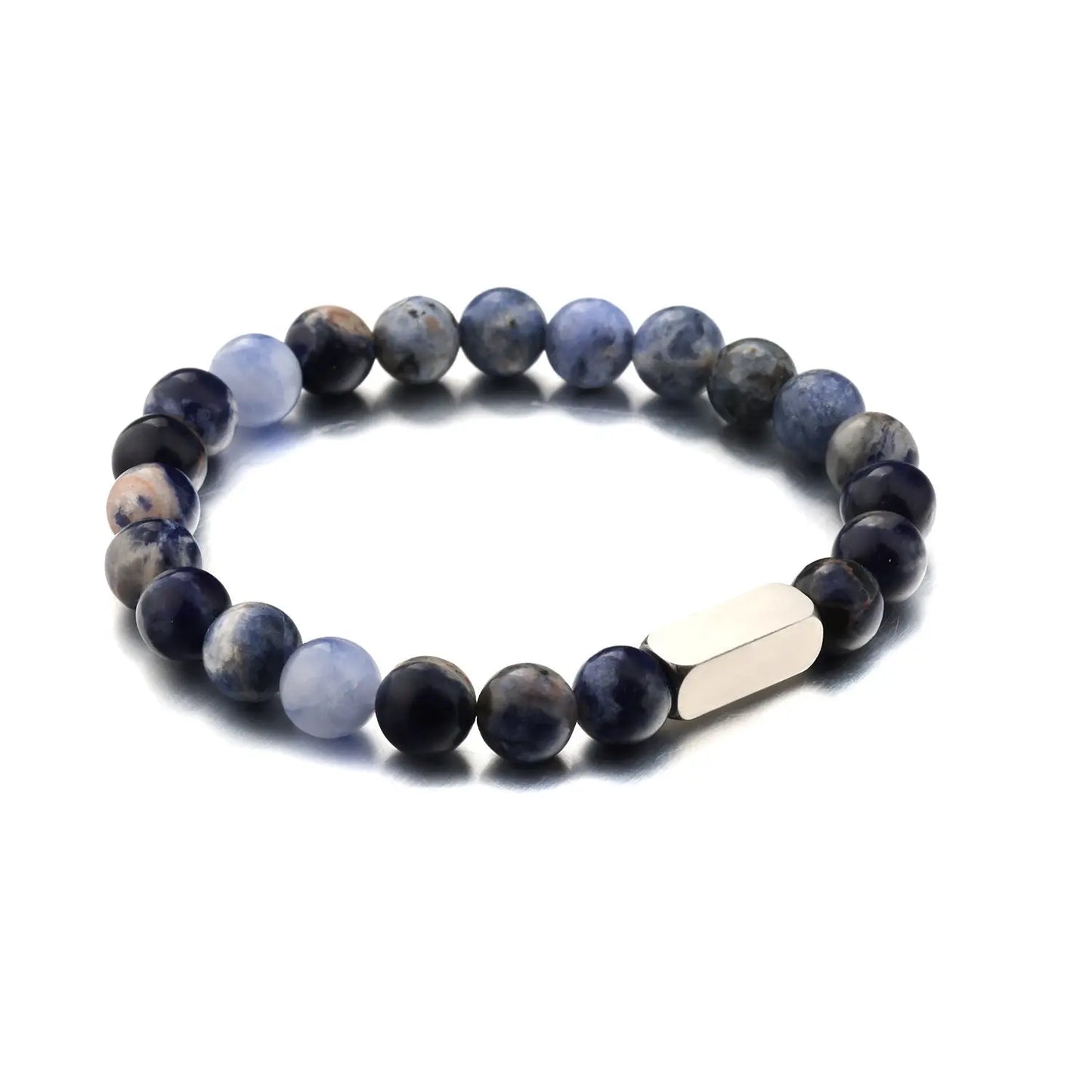 Stainless steel engraved beaded bracelet - Blade & Thread