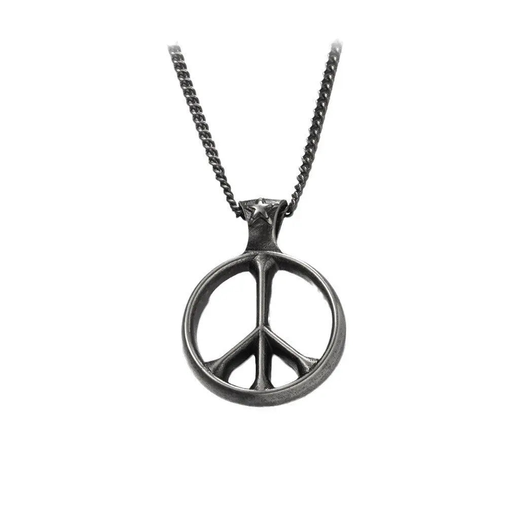 Stainless steel peace sign necklace - Blade & Thread