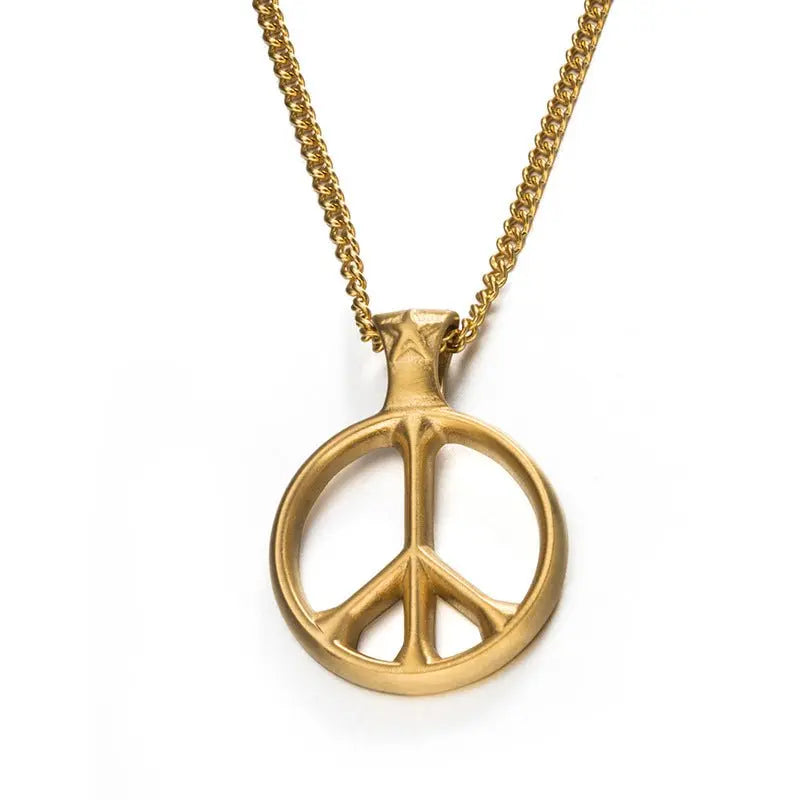 Stainless steel peace sign necklace - Blade & Thread