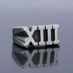 Stainless Steel Roman Numeral XIII Ring Set nowadaysfashion