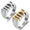 Stainless Steel Roman Numeral XIII Ring Set - Blade & Thread