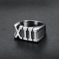 Stainless Steel Roman Numeral XIII Ring Set nowadaysfashion