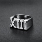 Stainless Steel Roman Numeral XIII Ring Set nowadaysfashion