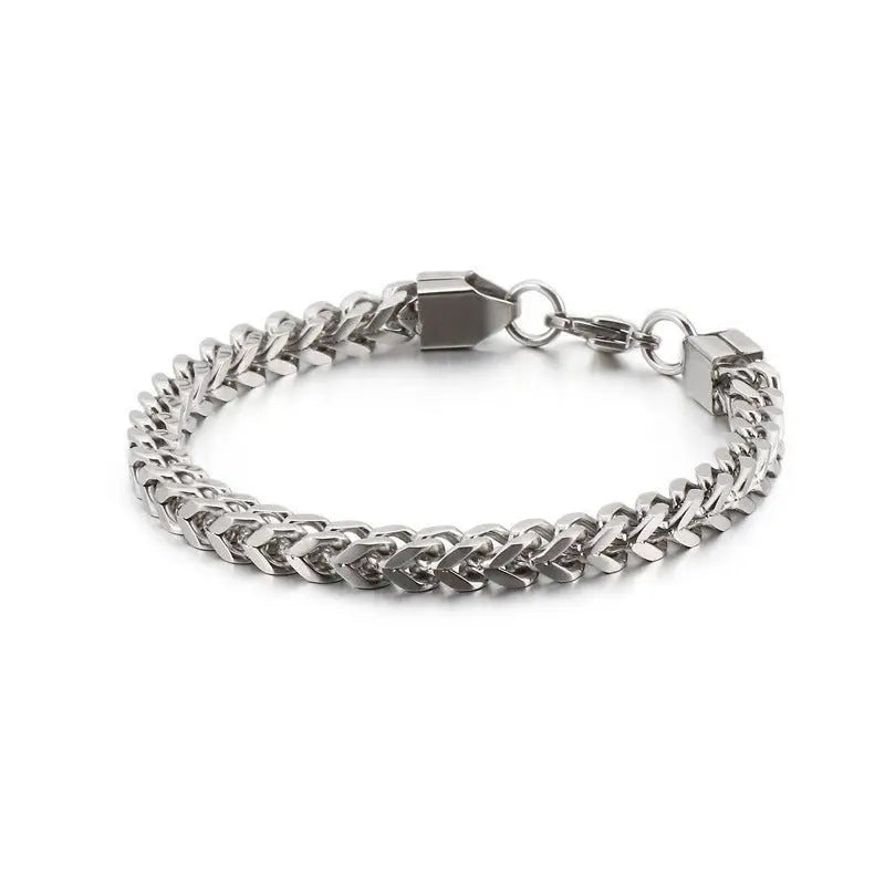 Stainless steel round grinding Cuban bracelet - Blade & Thread