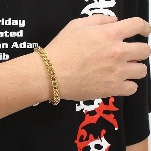 Stainless steel round grinding Cuban bracelet - Blade & Thread