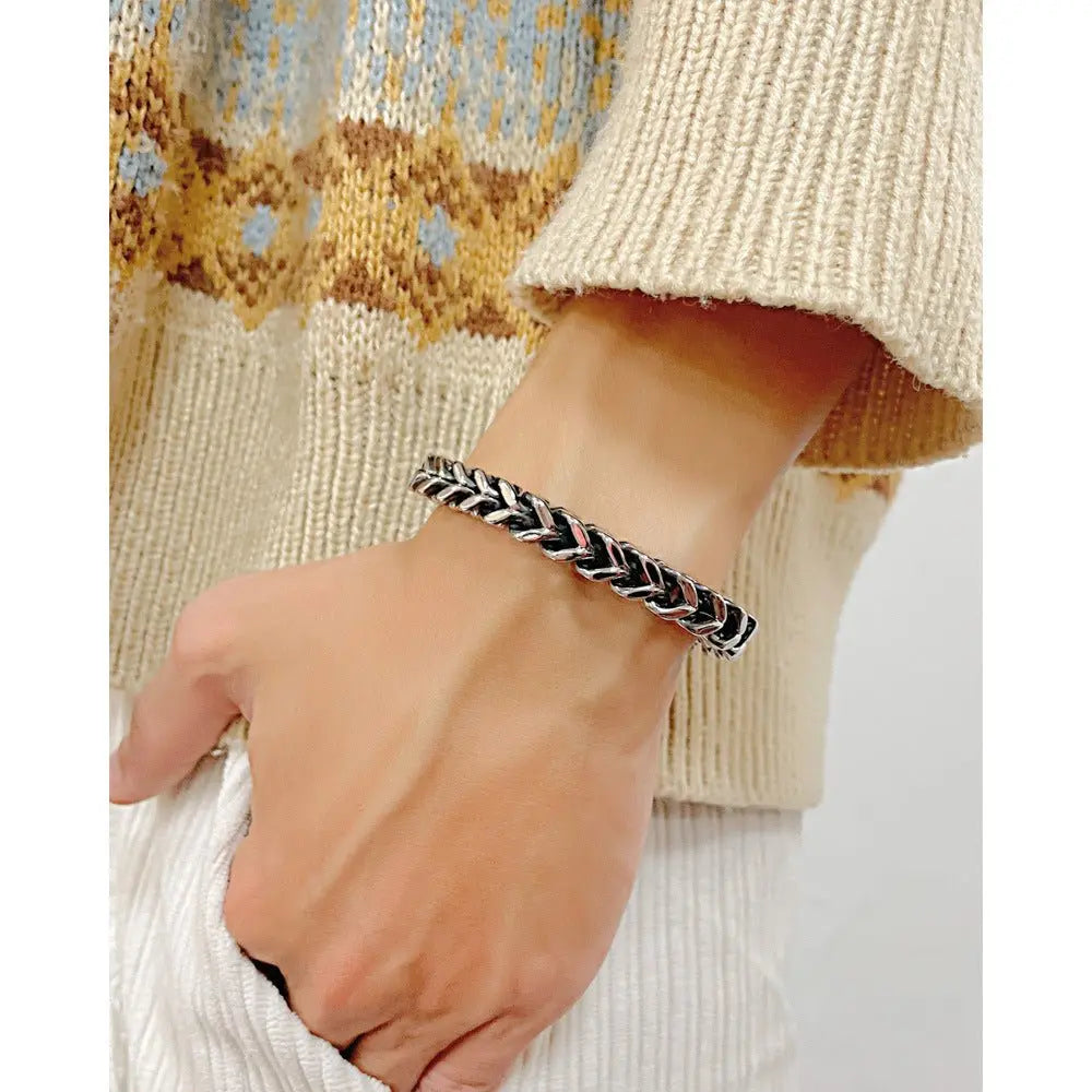 Stainless steel round grinding Cuban bracelet nowadaysfashion