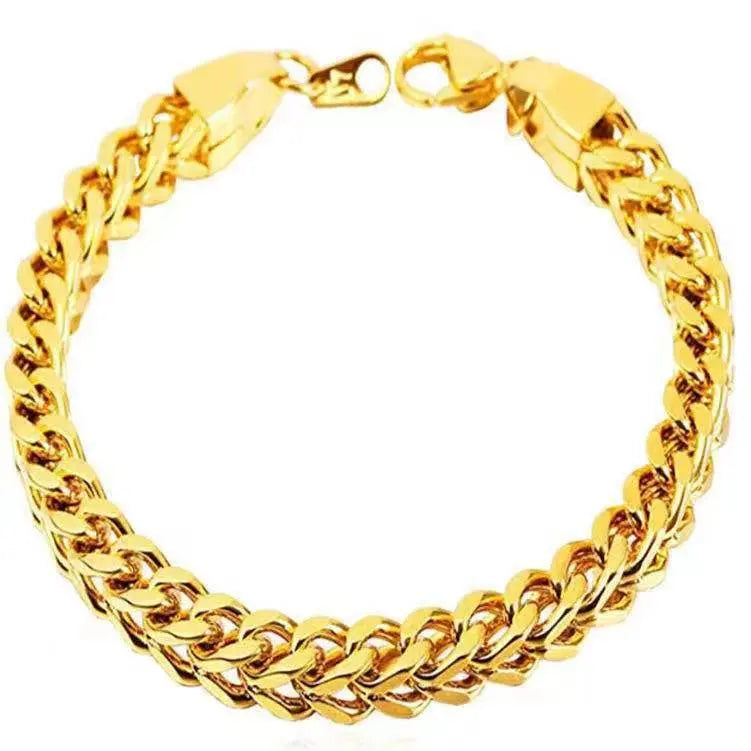 Stainless steel round grinding Cuban bracelet - Blade & Thread
