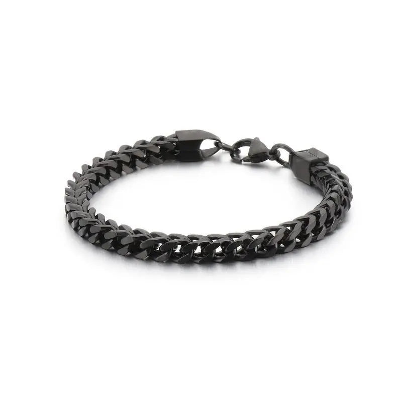 Stainless steel round grinding Cuban bracelet - Blade & Thread