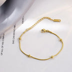 Stainless steel simple round bead bracelet nowadaysfashion
