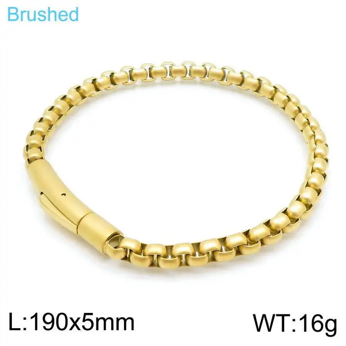 Stainless steel square pearl bracelet - Blade & Thread