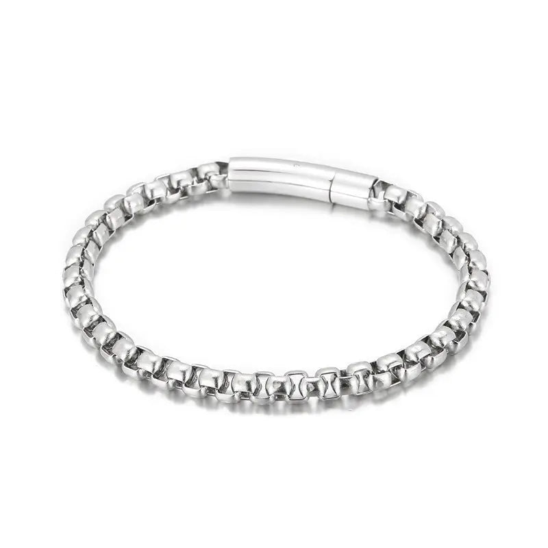 Stainless steel square pearl bracelet - Blade & Thread