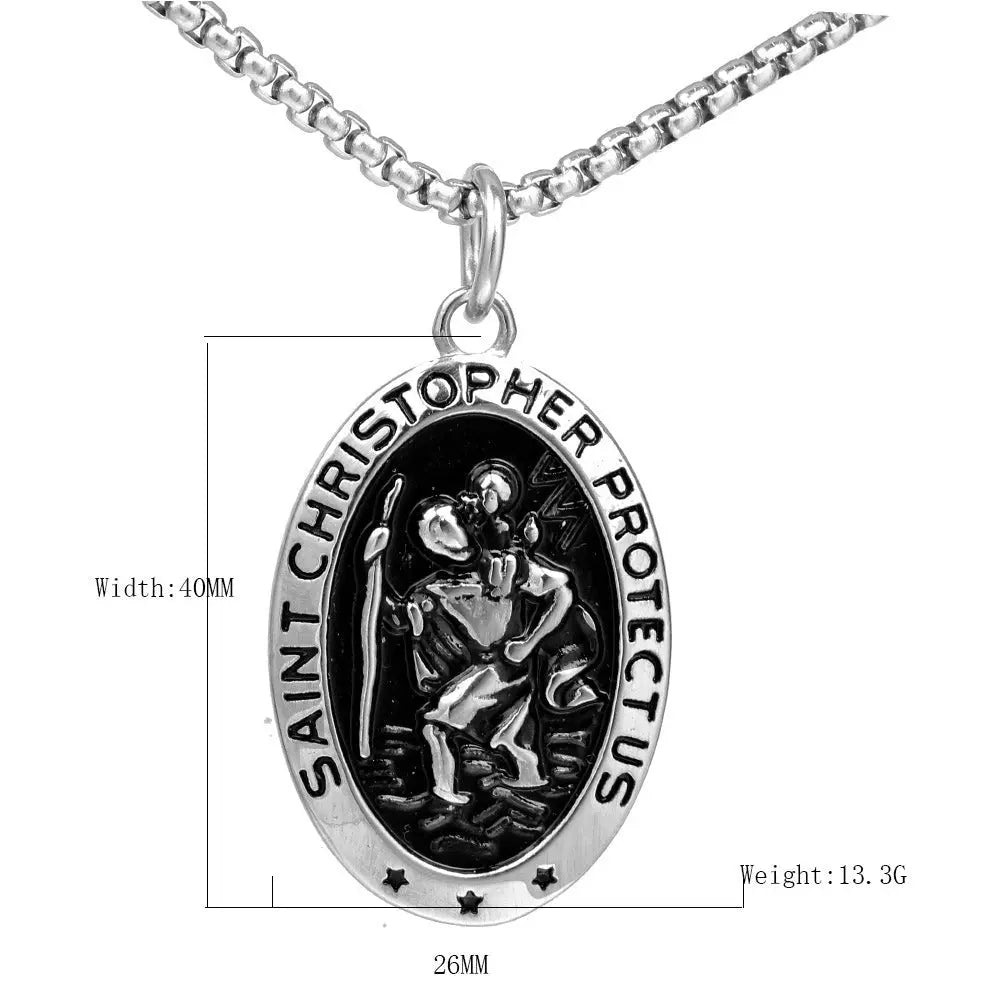 Stainless Steel St Christopher Necklace - Blade & Thread