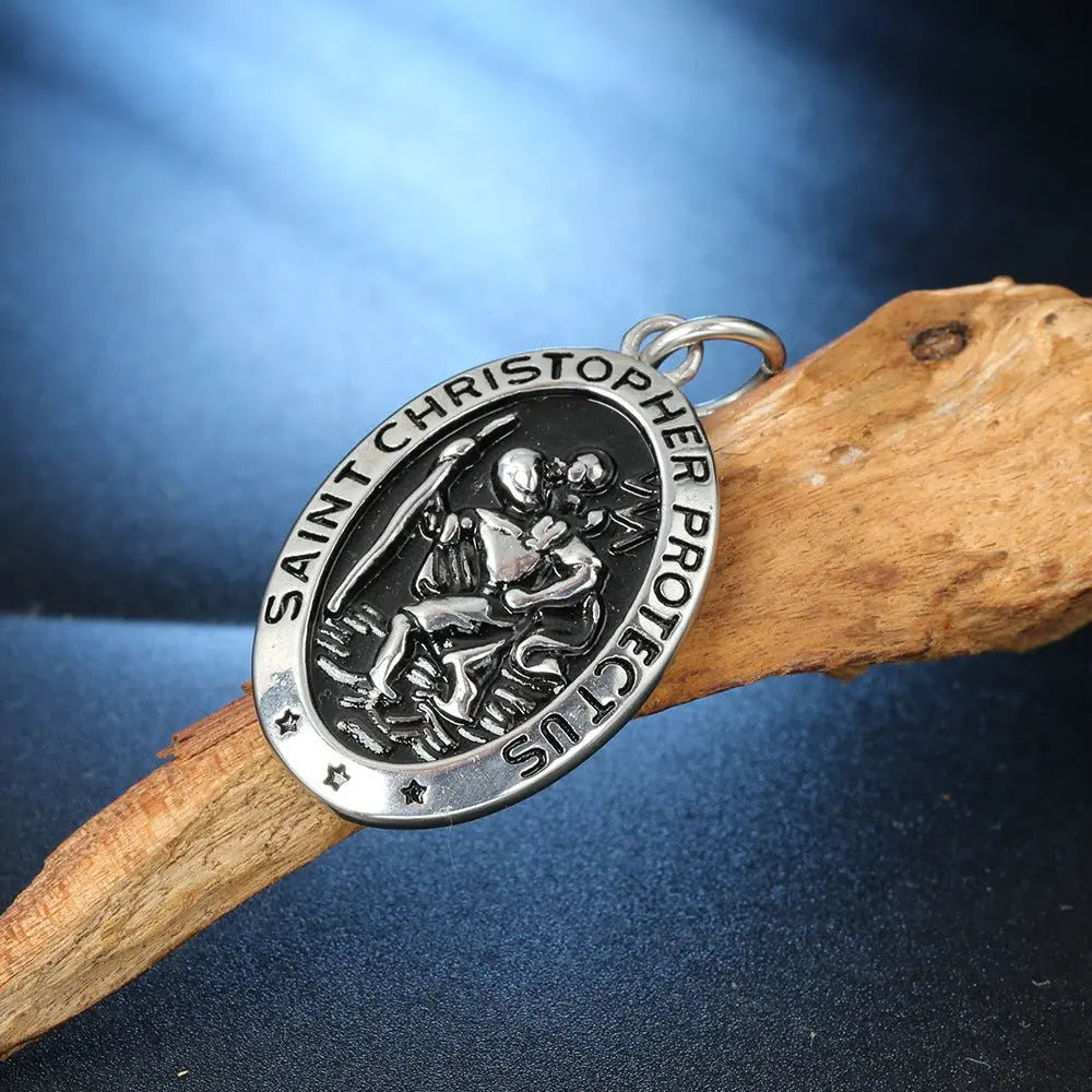 Stainless Steel St Christopher Necklace - Blade & Thread