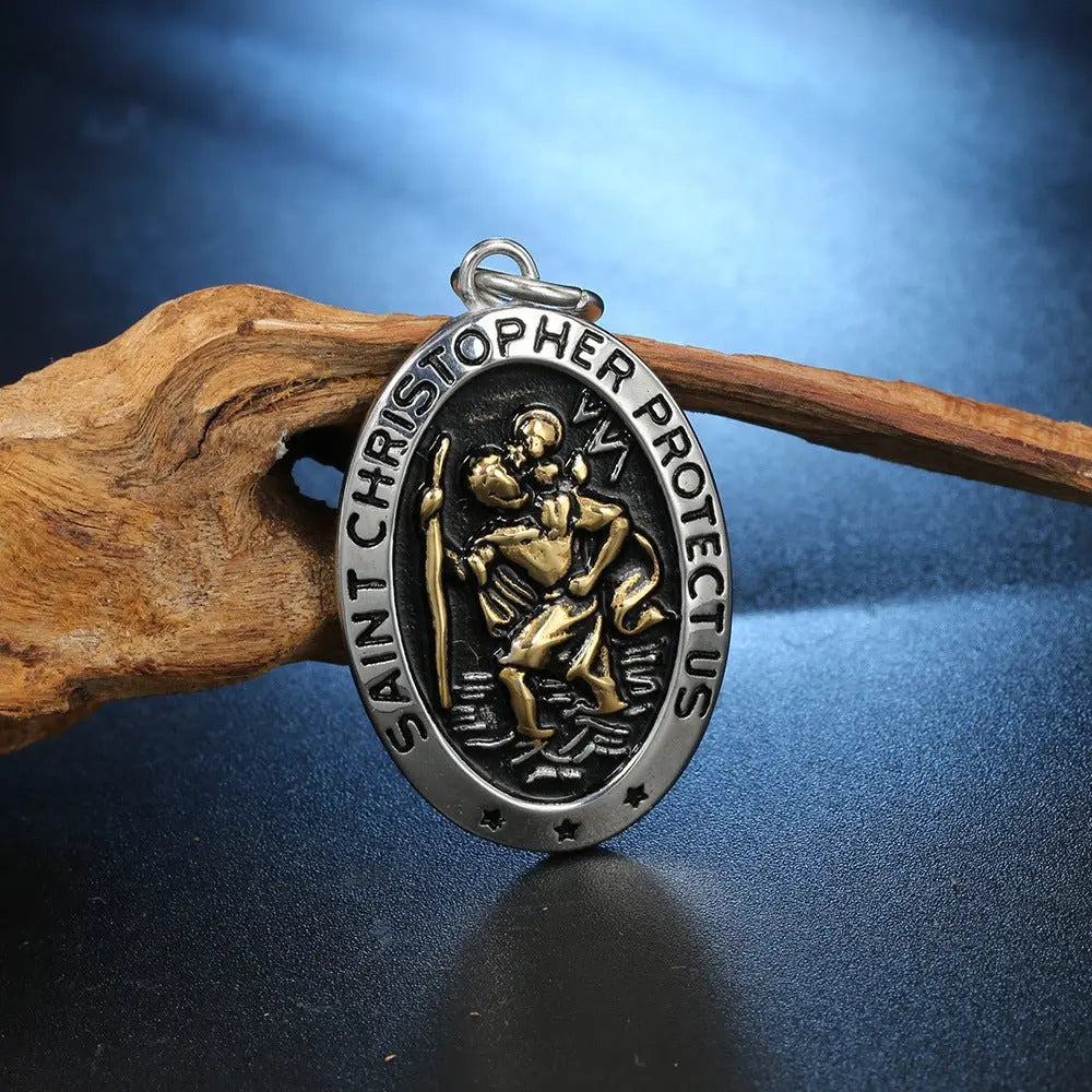 Stainless Steel St Christopher Necklace - Blade & Thread