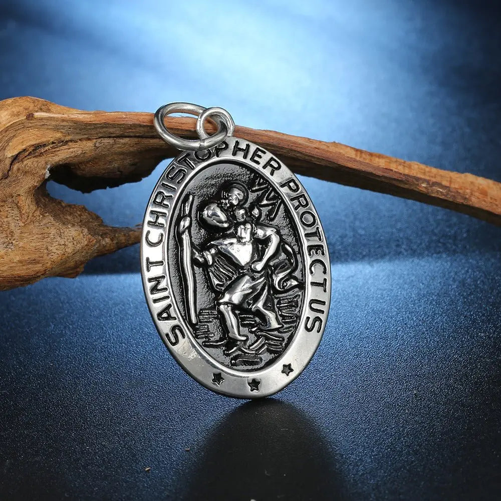 Stainless Steel St Christopher Necklace - Blade & Thread