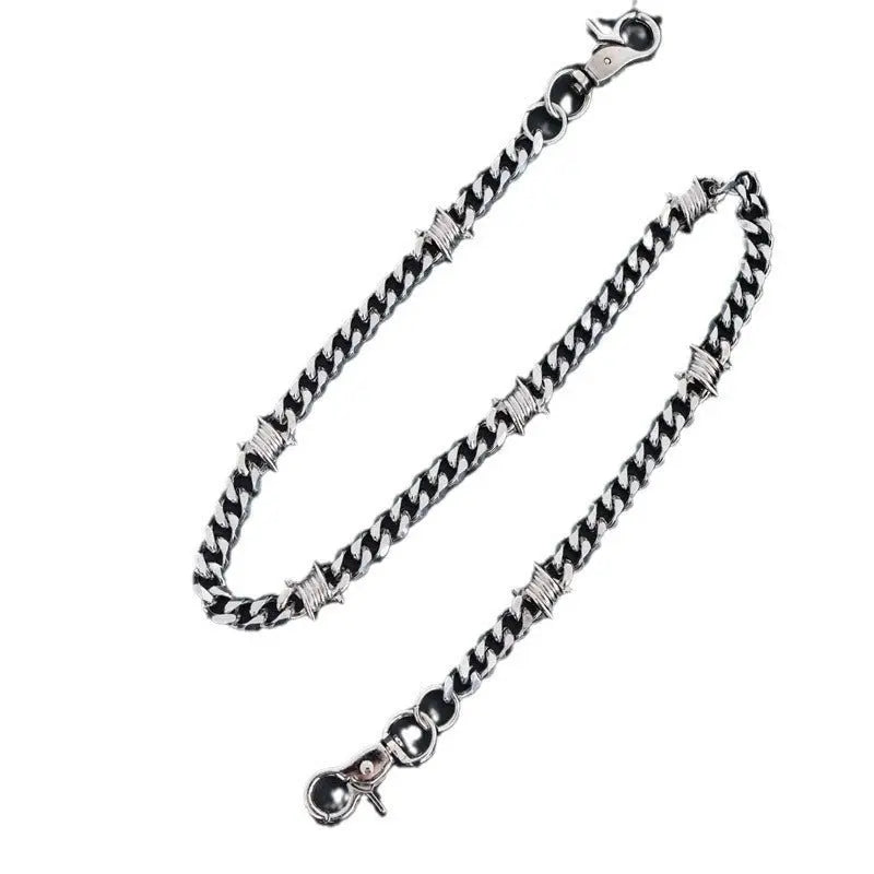Stainless steel thorn titanium steel Cuban chain trouser chain nowadaysfashion