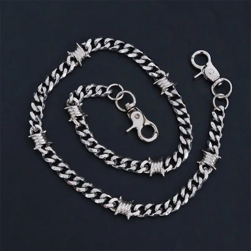 Stainless steel thorn titanium steel Cuban chain trouser chain nowadaysfashion
