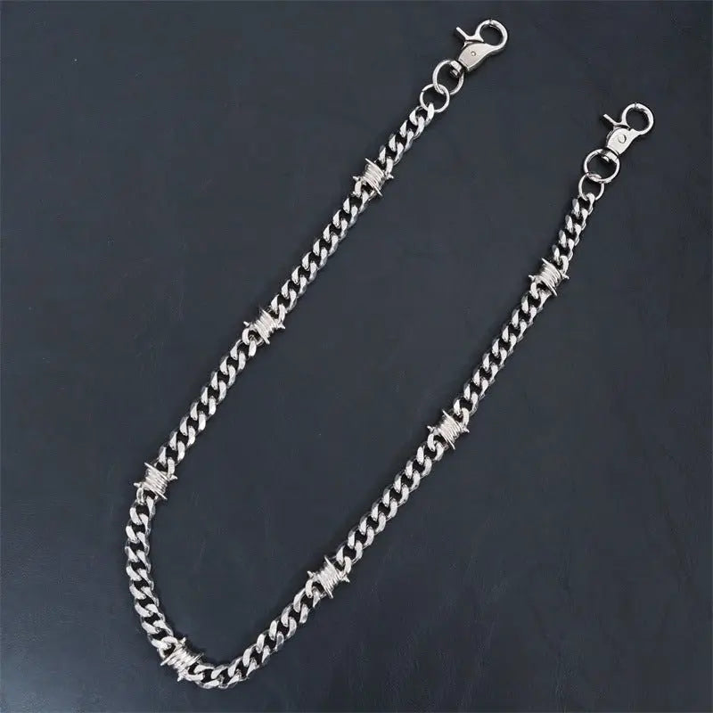 Stainless steel thorn titanium steel Cuban chain trouser chain - Blade & Thread