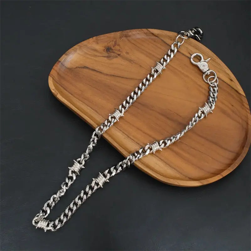 Stainless steel thorn titanium steel Cuban chain trouser chain - Blade & Thread