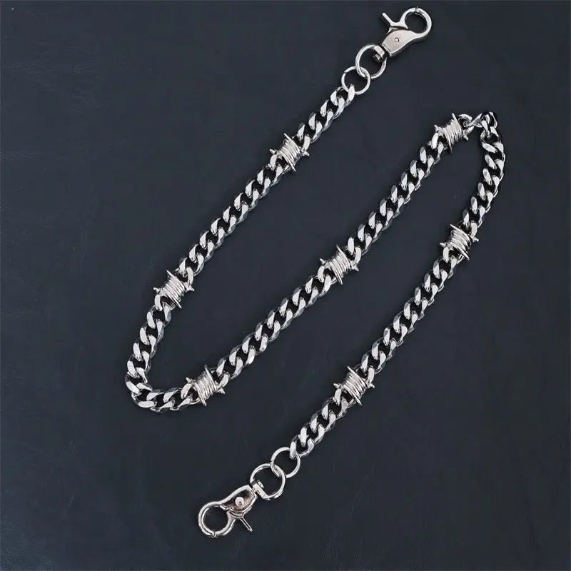 Stainless steel thorn titanium steel Cuban chain trouser chain nowadaysfashion