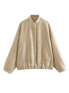 Stand-up collar plain coat nowadaysfashion