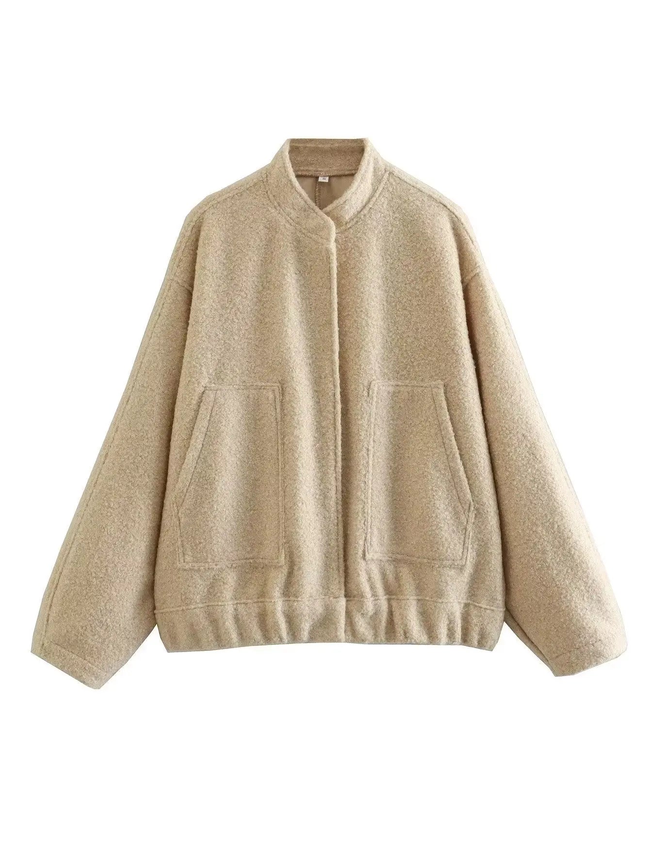 Stand-up collar plain coat - Blade & Thread