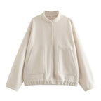 Stand-up collar plain coat nowadaysfashion
