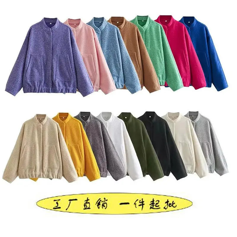 Stand-up collar plain coat - Blade & Thread