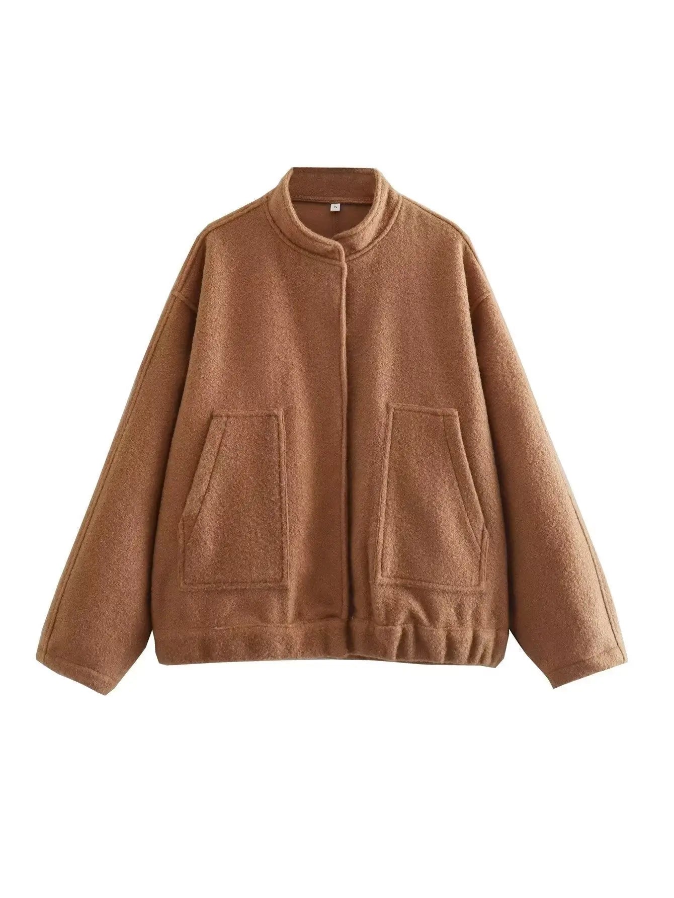 Stand-up collar plain coat - Blade & Thread
