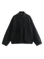Stand-up collar plain coat nowadaysfashion