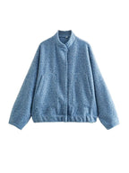 Stand-up collar plain coat nowadaysfashion